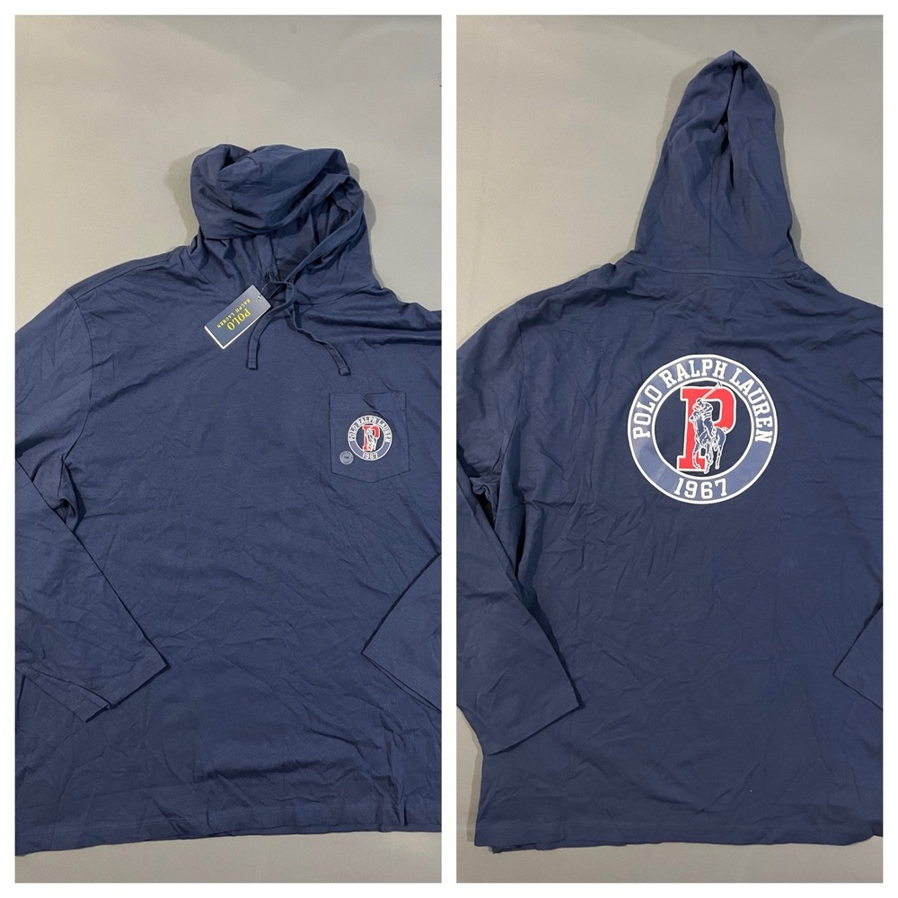Polo Ralph Lauren 2Xb 1967 logo navy  cotton hoodie lightweight‎